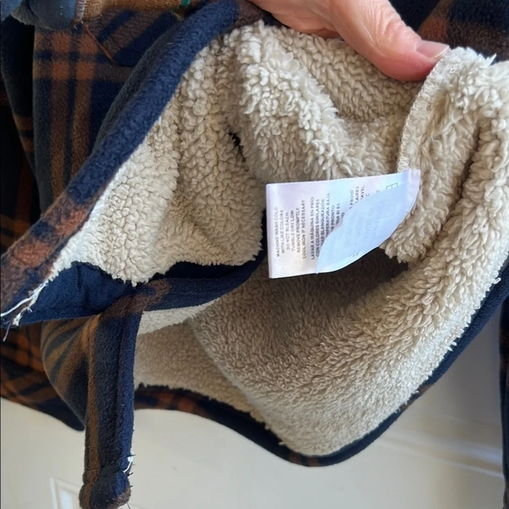 Eddie Bauer Kids Plaid Jacket - Navy and Brown Shacket